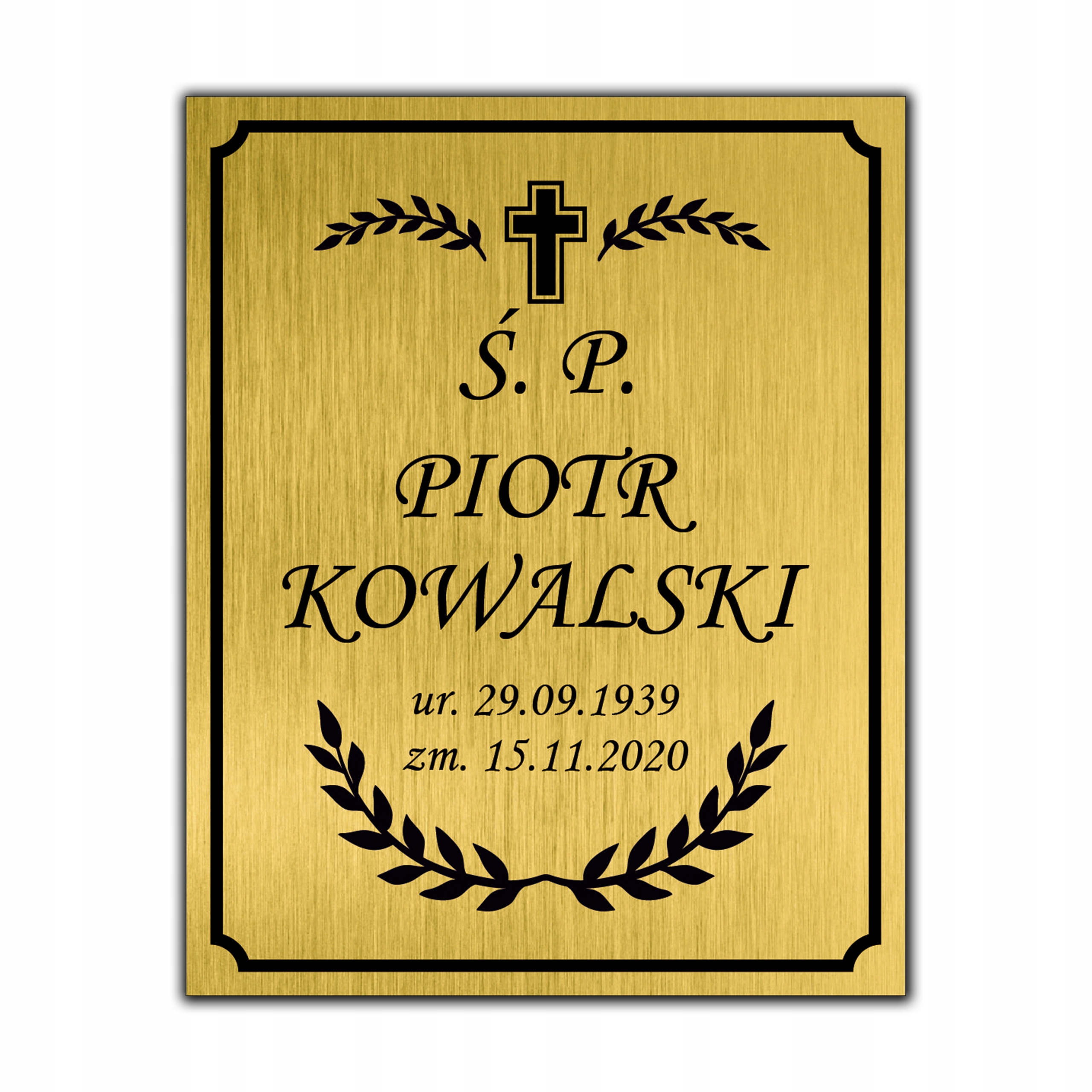 Tablica nagrobkowa tabliczka nagrobna 20x16 cm