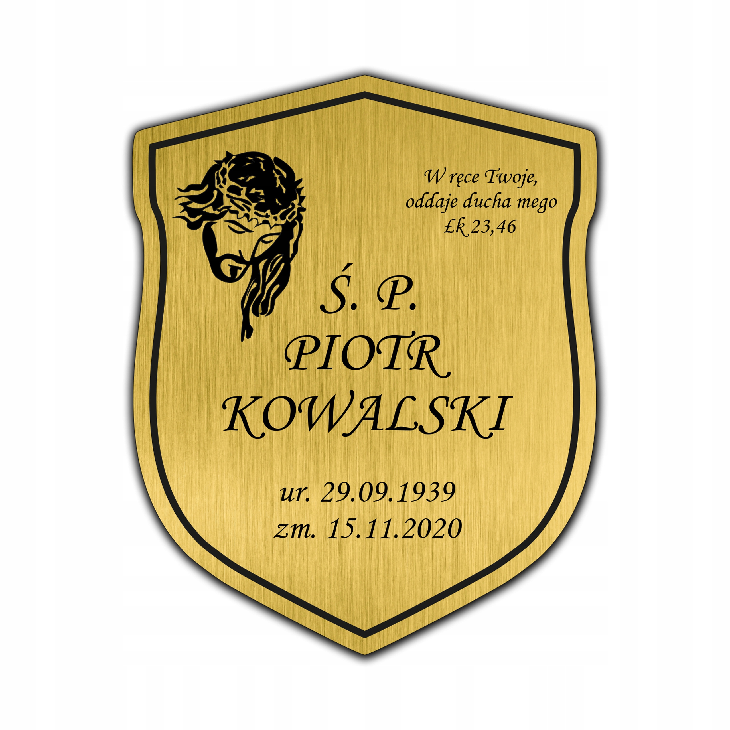 Tablica nagrobkowa tabliczka nagrobna 20x16 cm