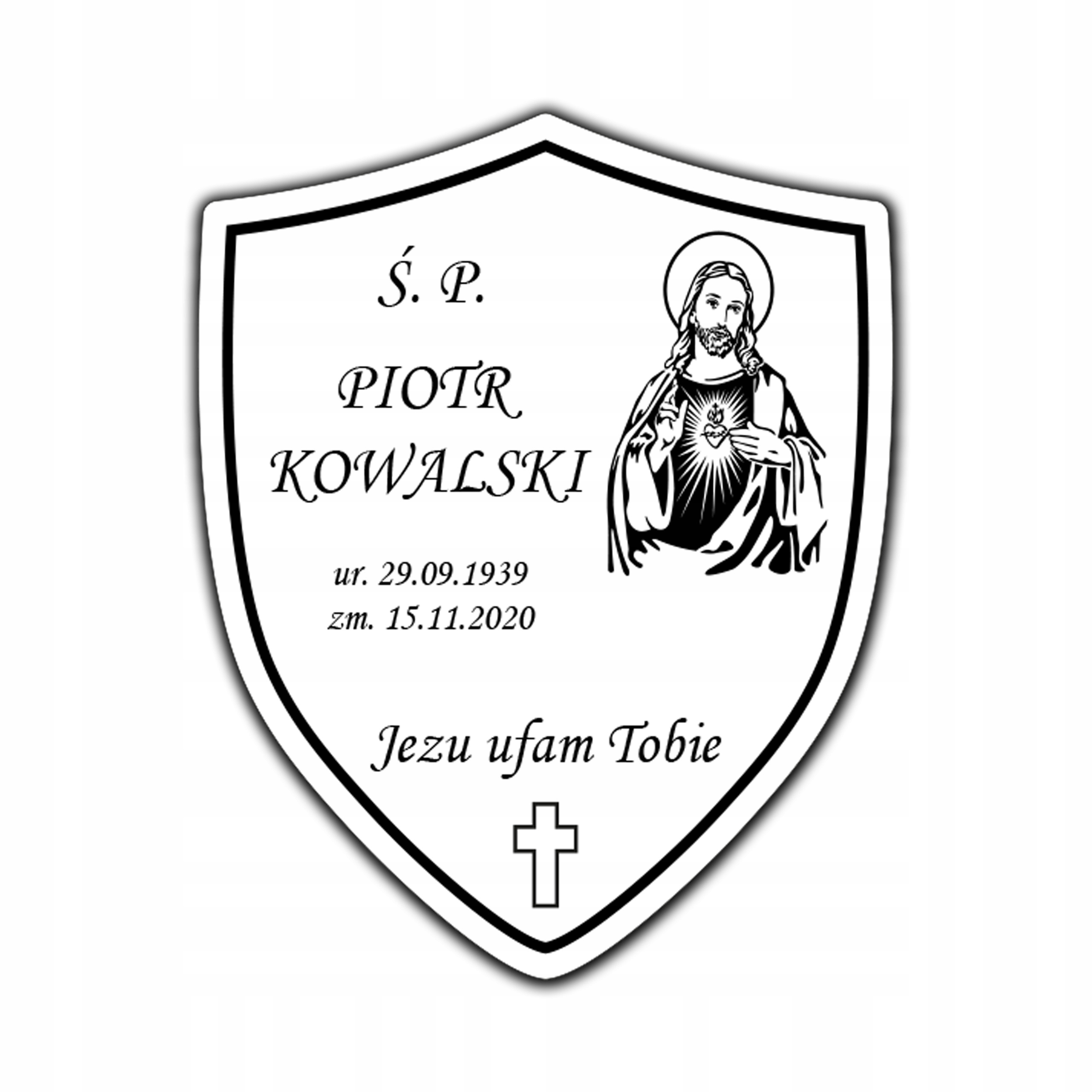 Tablica nagrobkowa tabliczka nagrobna 20x16 cm