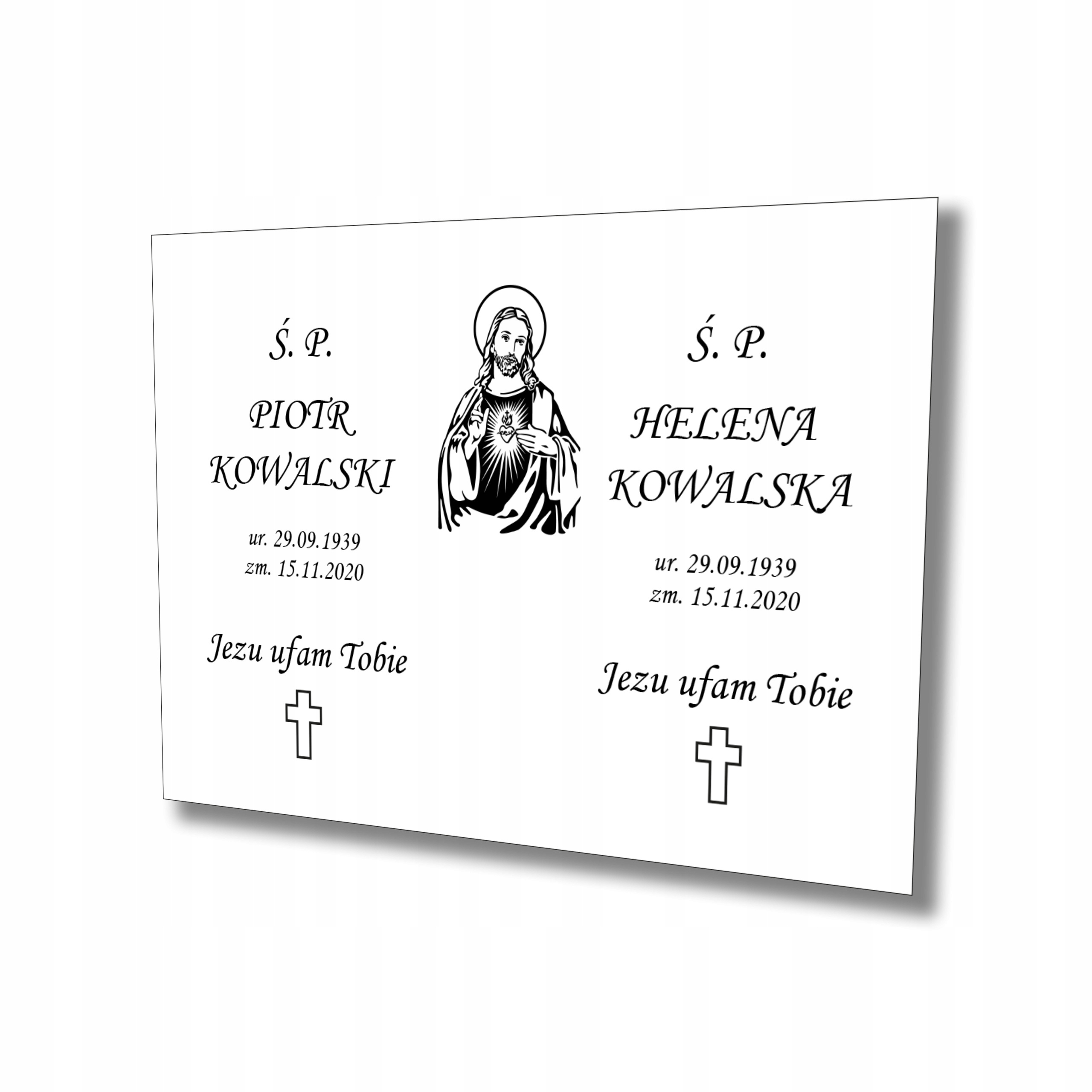 Tablica nagrobkowa tabliczka nagrobna 40x30 cm
