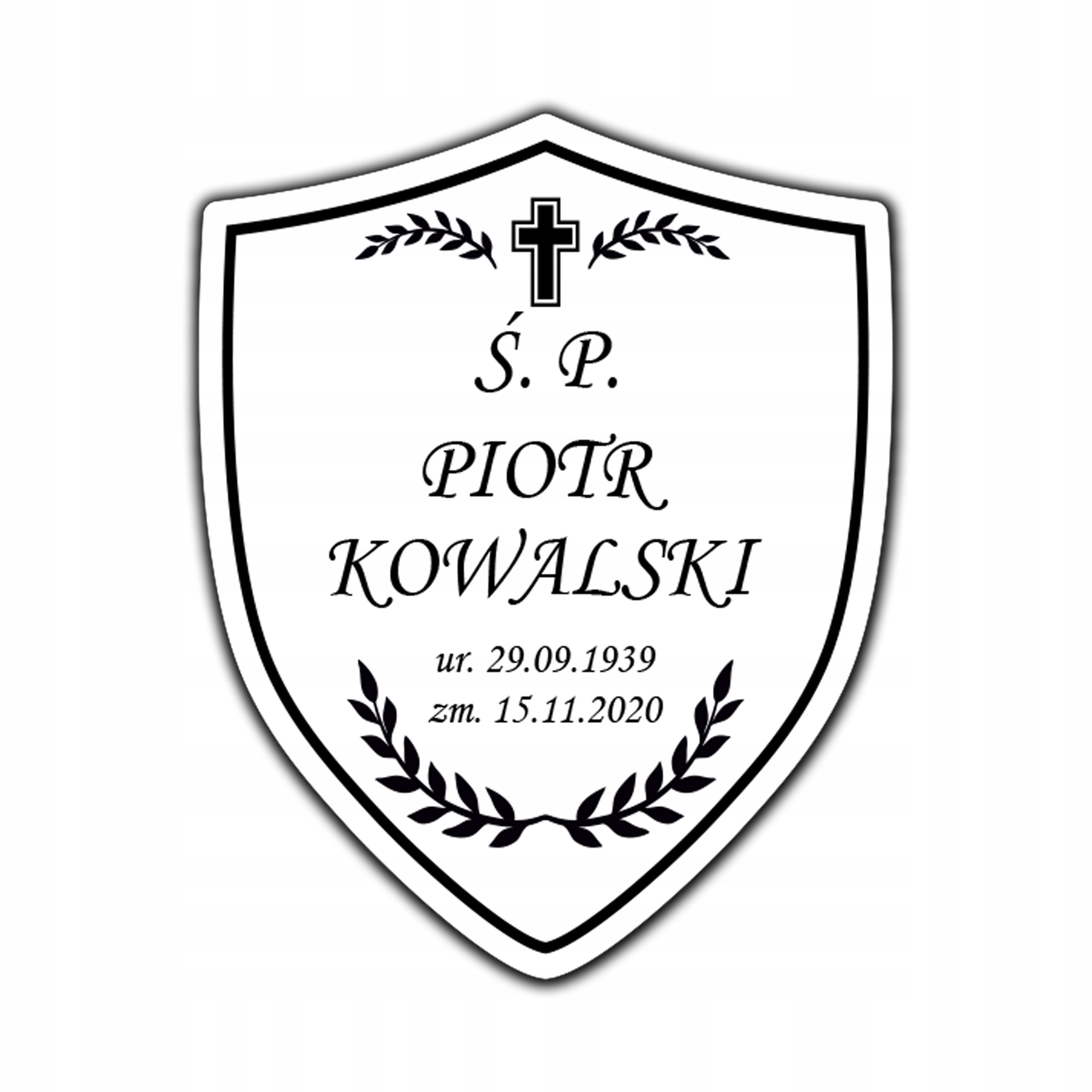 Tablica nagrobkowa tabliczka nagrobna 20x16 cm