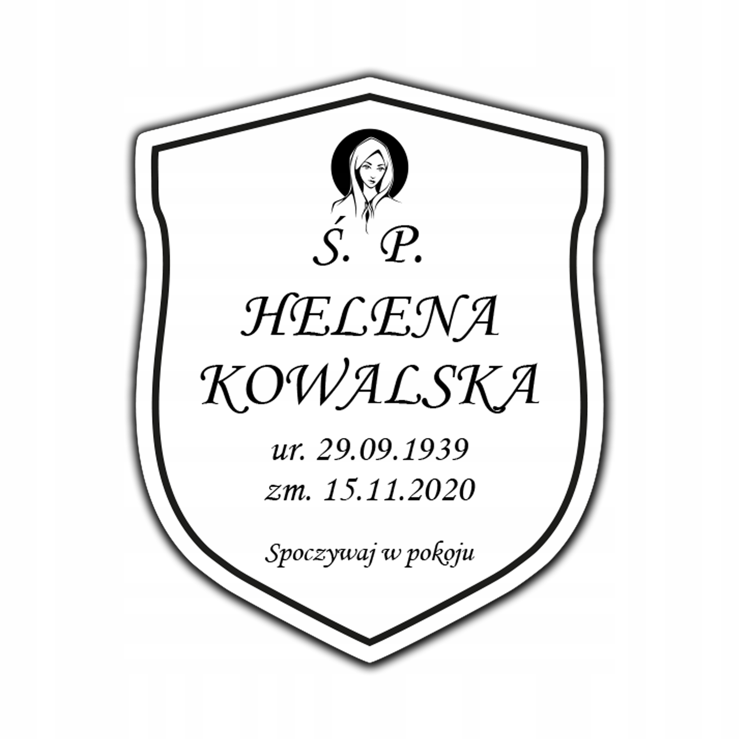 Tablica nagrobkowa tabliczka nagrobna 20x16 cm