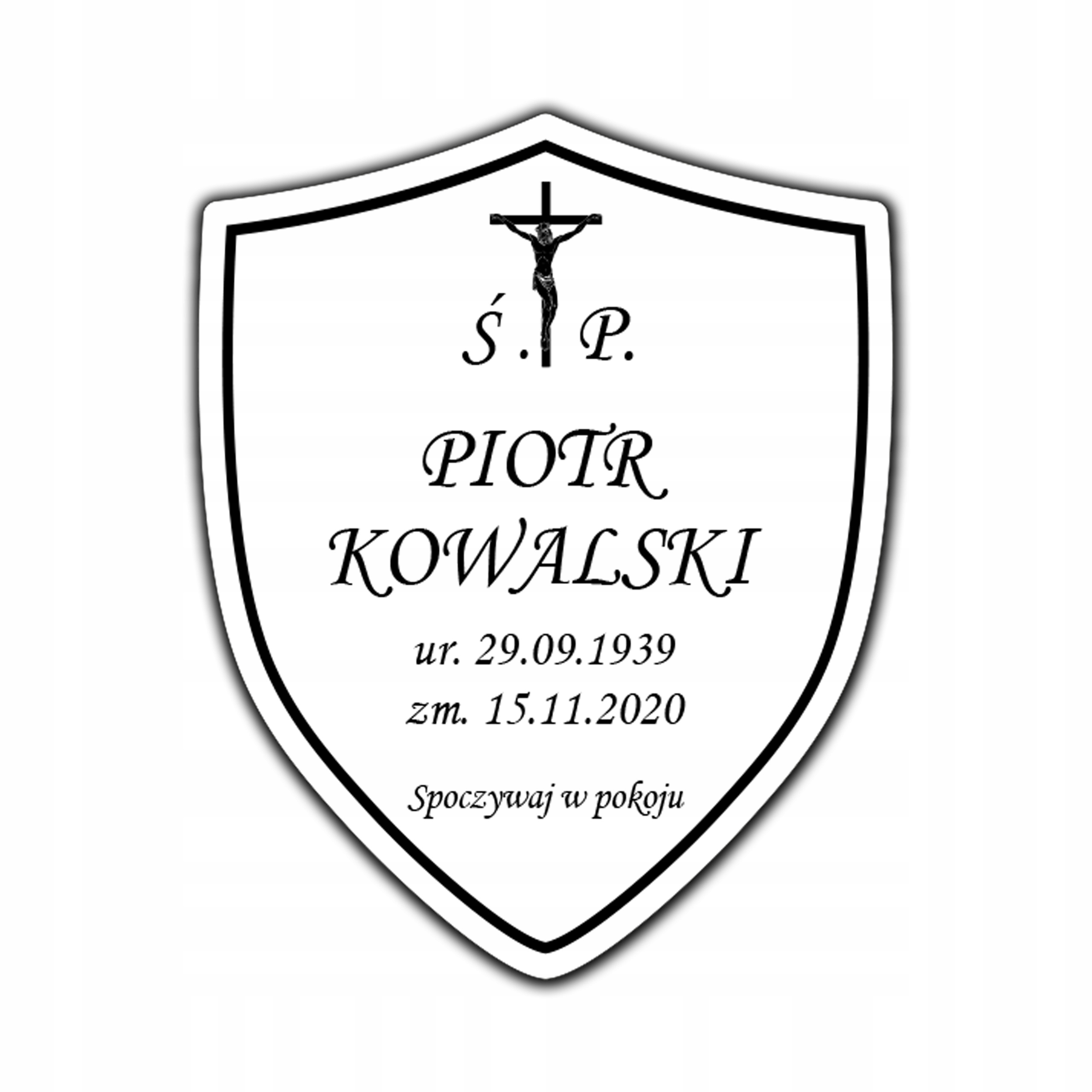 Tablica nagrobkowa tabliczka nagrobna 25x20 cm