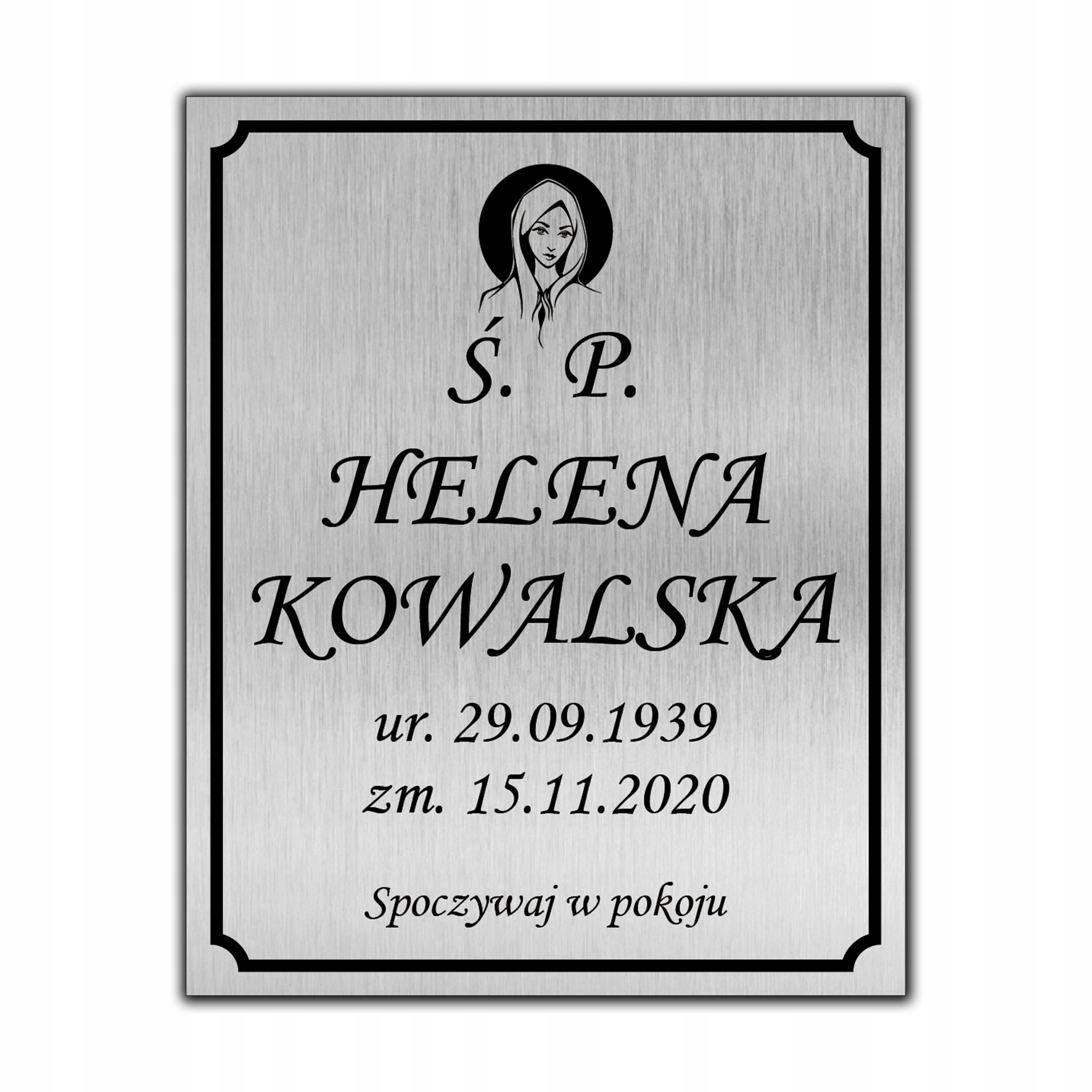 Tablica nagrobkowa tabliczka nagrobna 20x16 cm