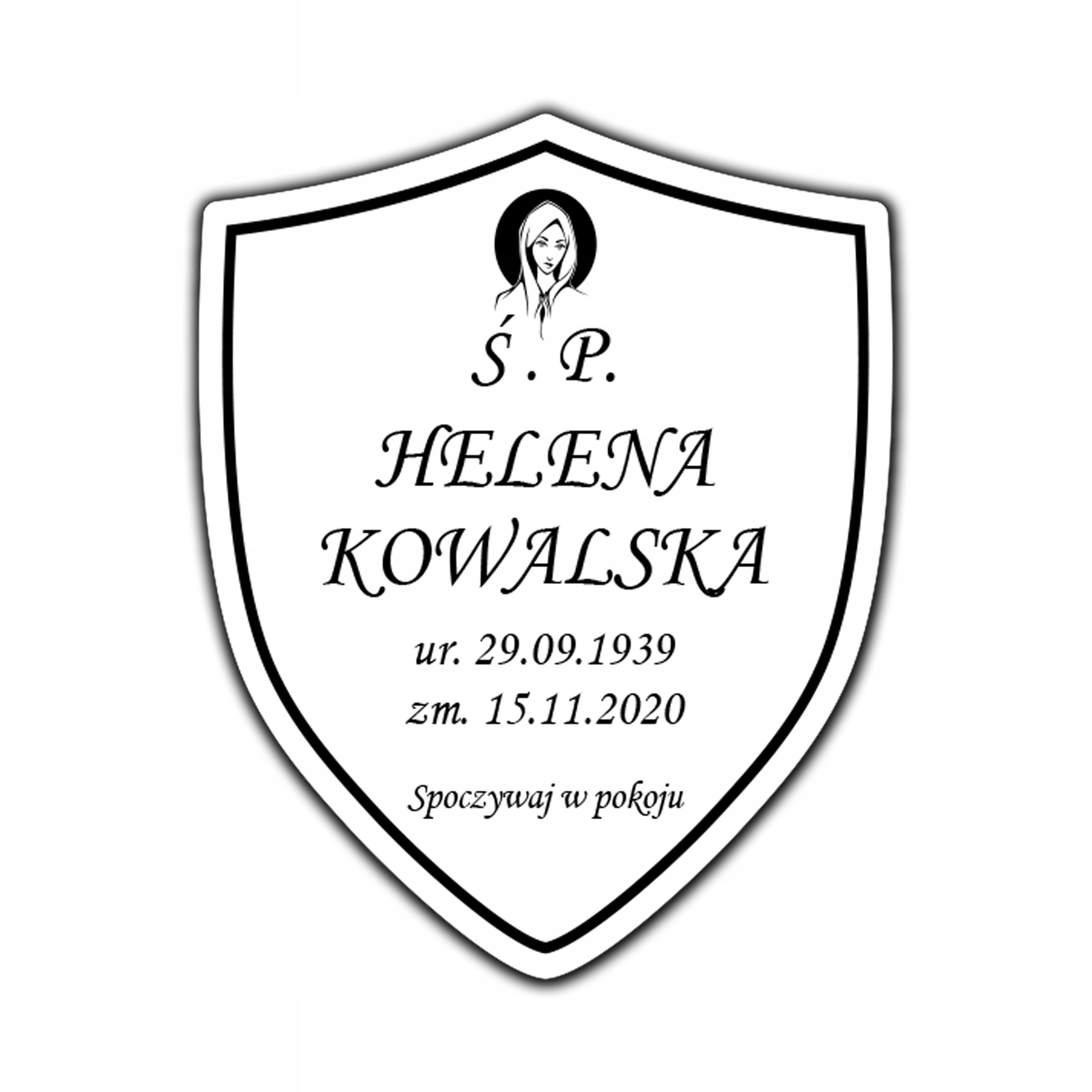 Tablica nagrobkowa tabliczka nagrobna 20x16 cm