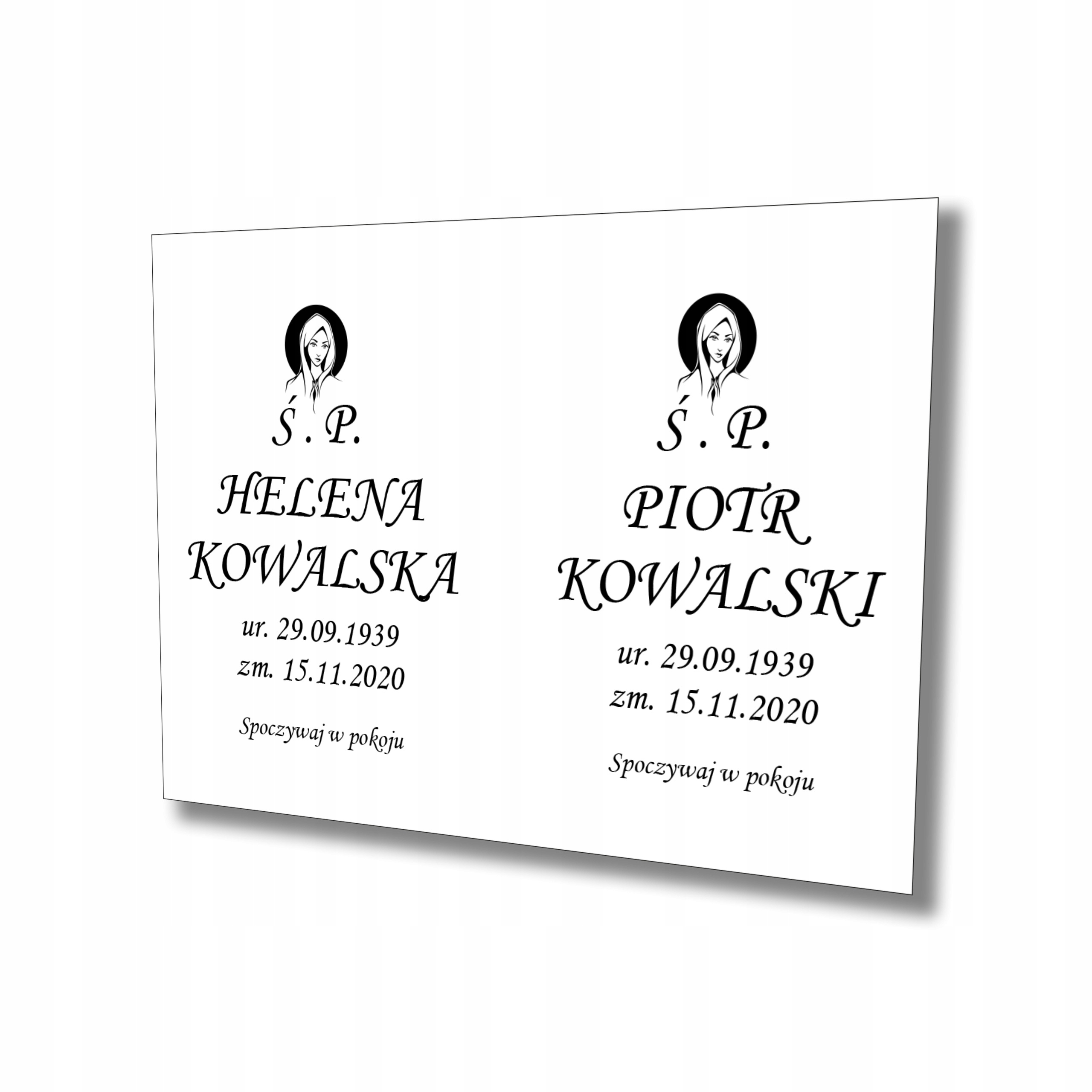 Tablica nagrobkowa tabliczka nagrobna 40x30 cm