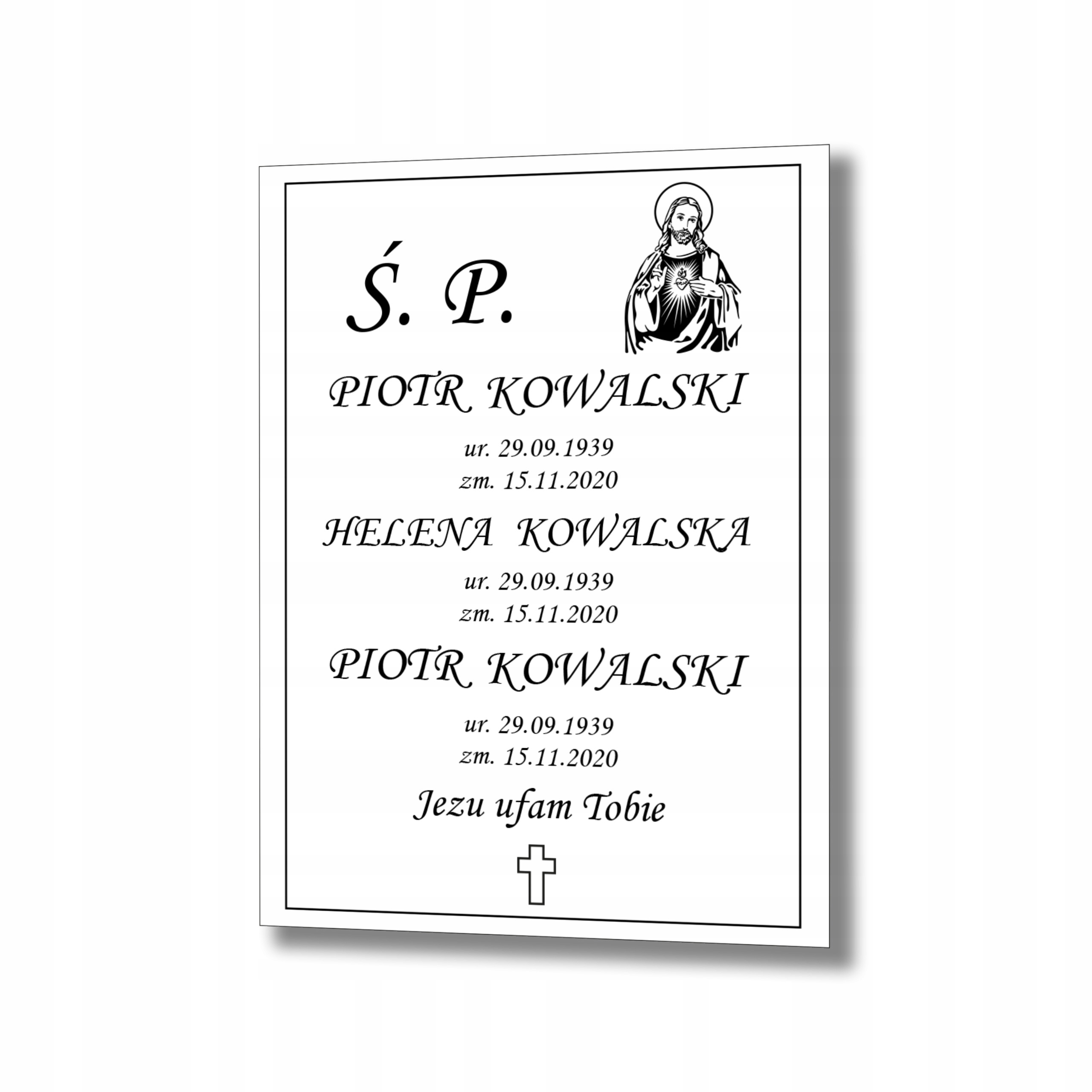 Tablica nagrobkowa tabliczka nagrobna 30x40 cm