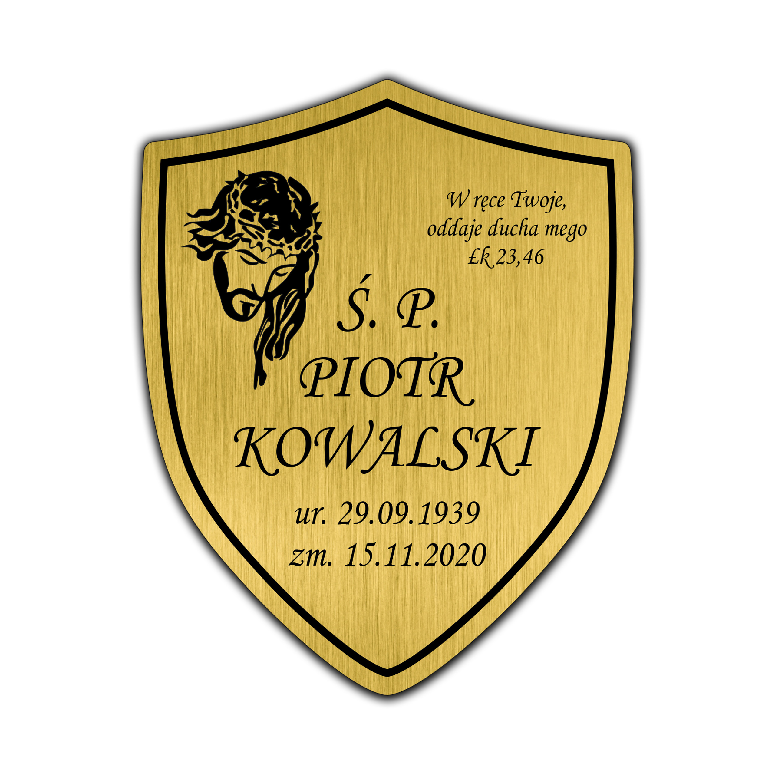 Tablica nagrobkowa tabliczka nagrobna 20x16 cm